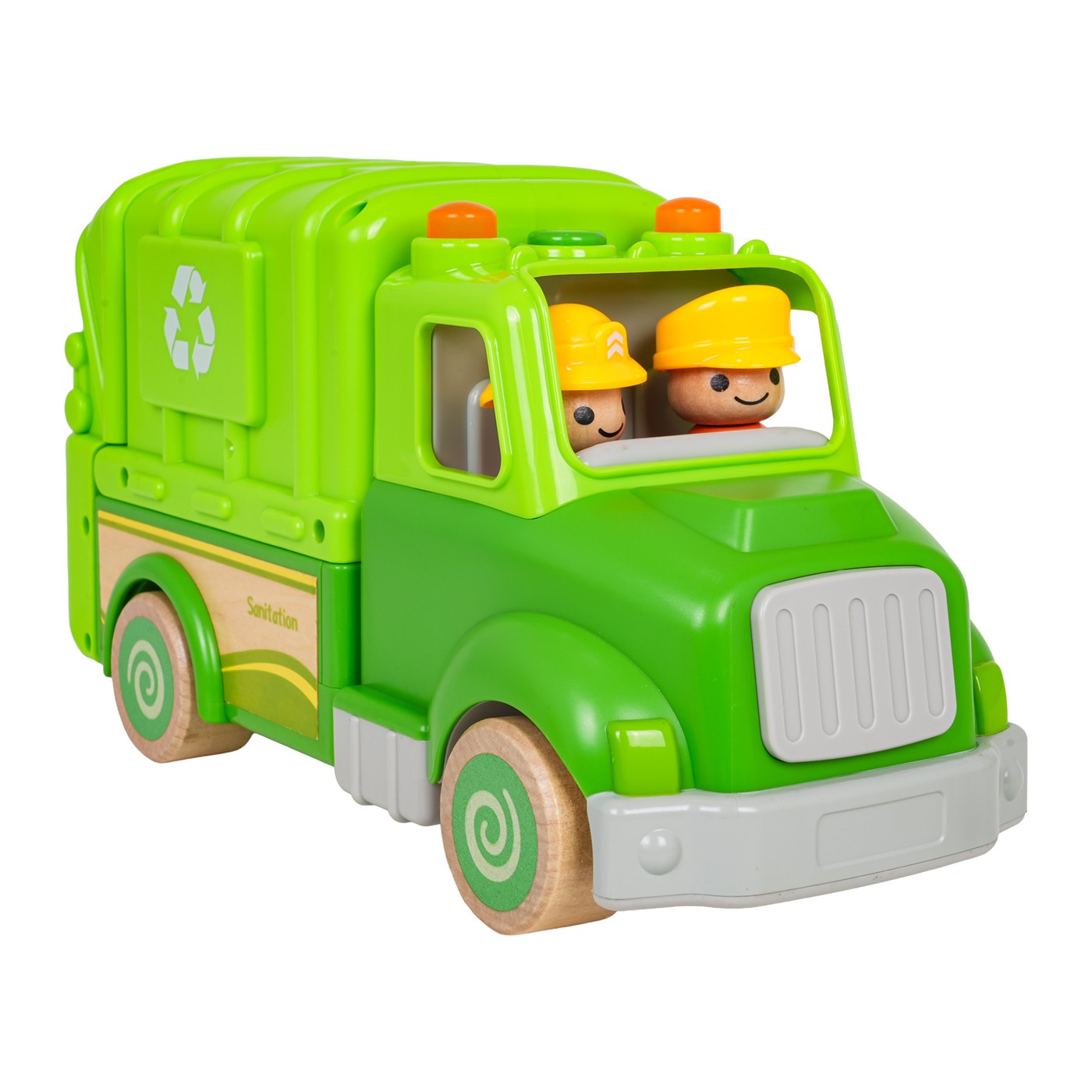 Dřevěné popelářské auto