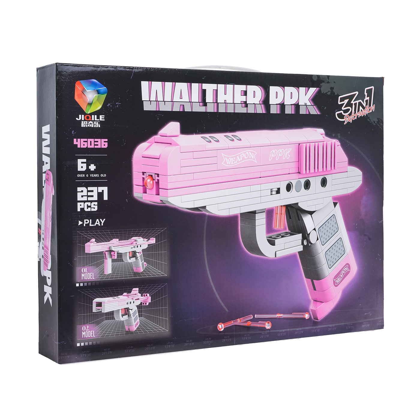 Sada stavebních bloků Pink Gun 237ks.
