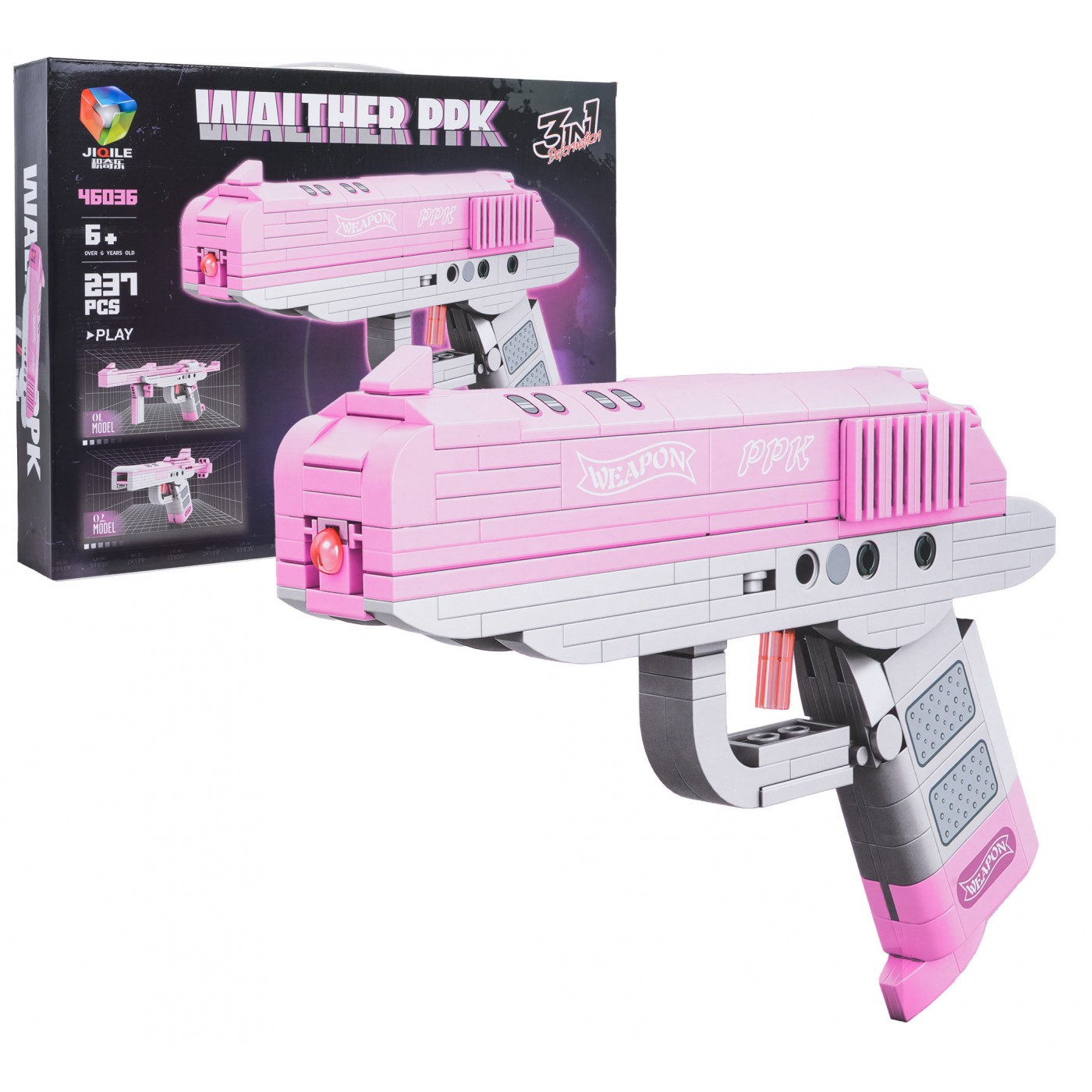 Sada stavebních bloků Pink Gun 237ks.
