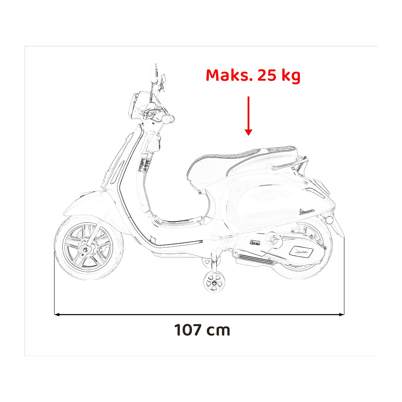 Automobilový skútr Vespa ROMA Red
