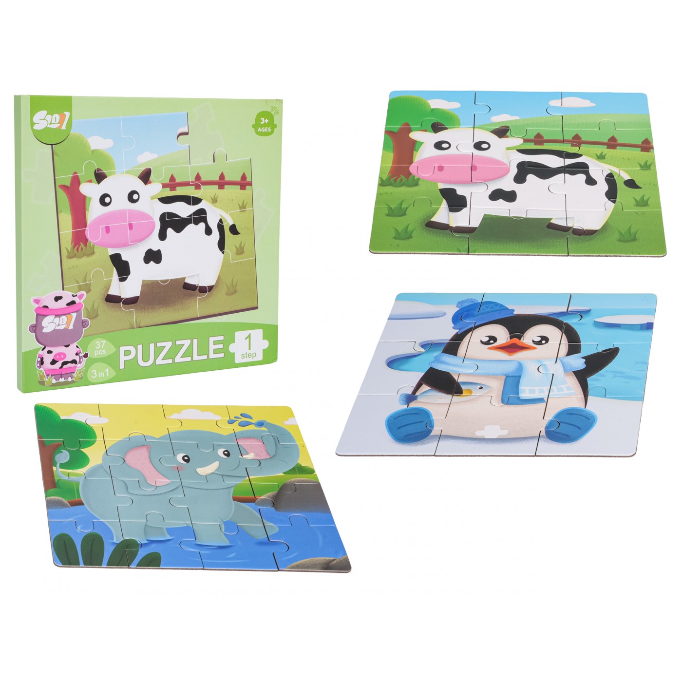 Magnetické puzzle Zvířátka + kniha