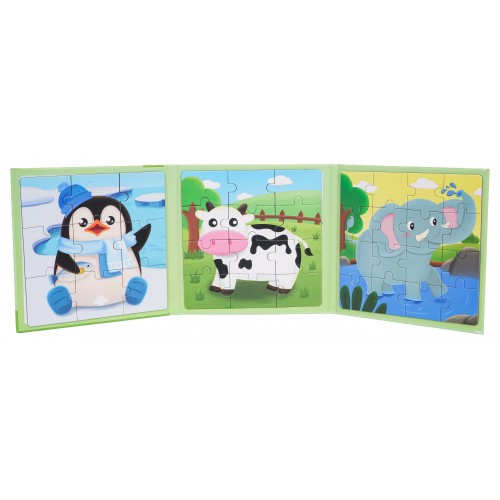 Magnetické puzzle Zvířátka + kniha