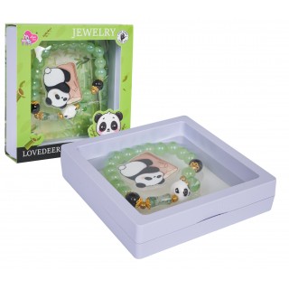 Sada šperků s náramkem panda zelený