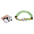 Sada šperků s náramkem panda zelený