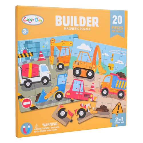 Magnetické puzzle Staveniště + Kniha