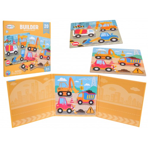 Magnetické puzzle Staveniště + Kniha