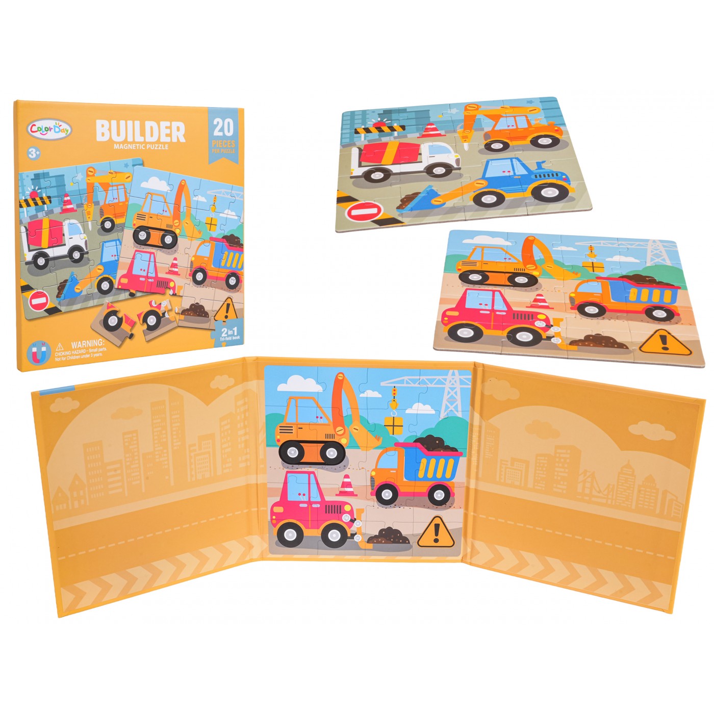 Magnetické puzzle Staveniště + Kniha