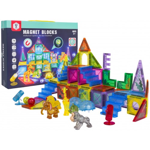 Sada 3D magnetických bloků ZOO, 64 dílků.