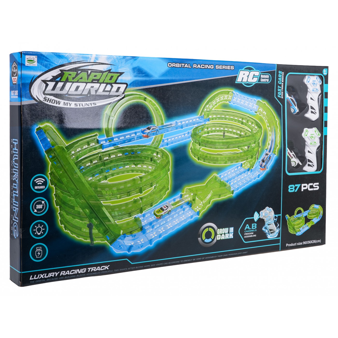 Závodní dráha Glow in the Dark 83ks.