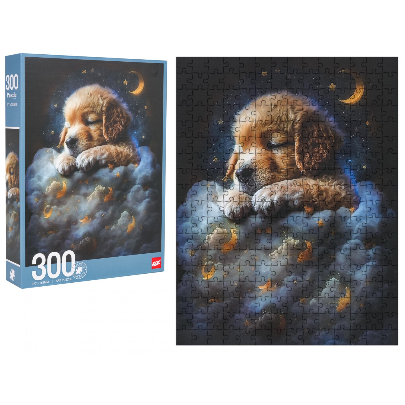 Sada puzzle 300ks. Pes v oblacích