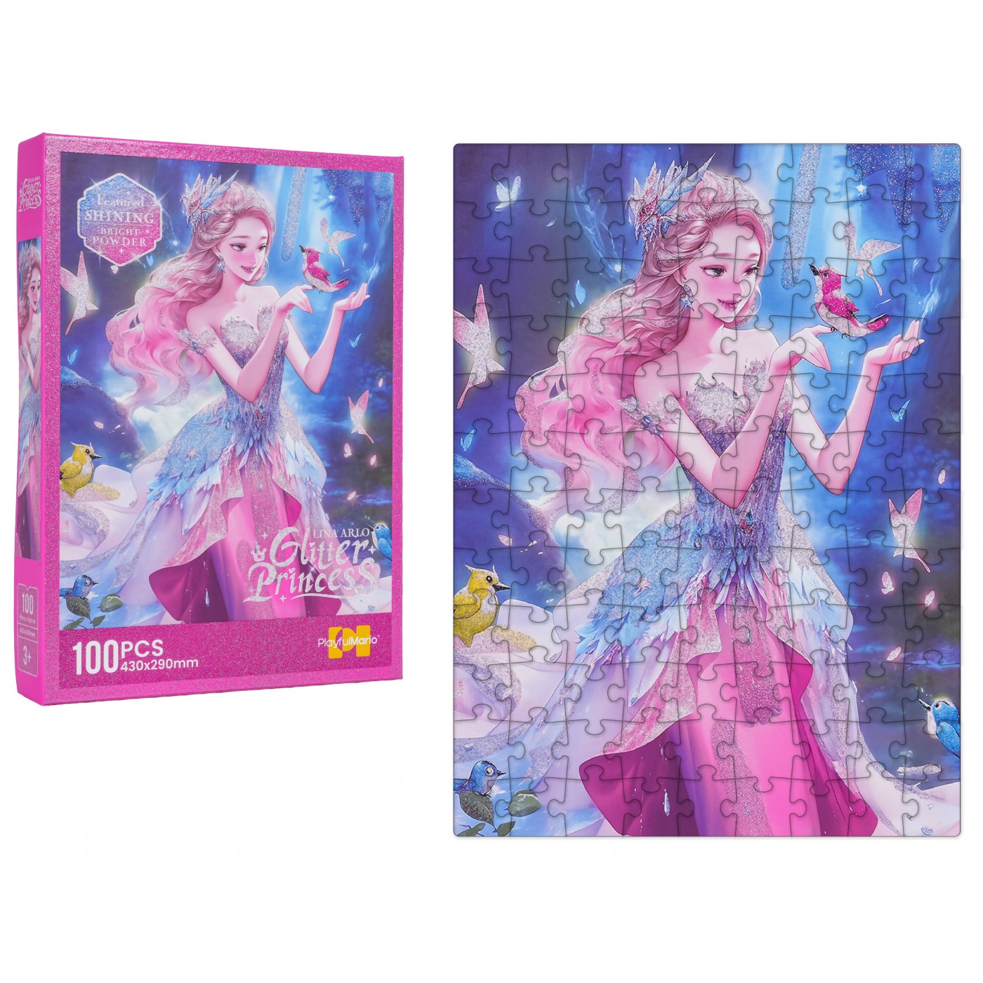 Sada puzzle 100ks. Princezna Pink
