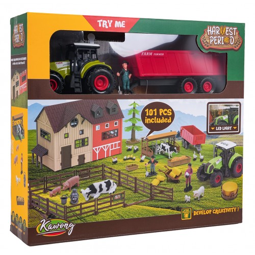 MEGA farmářská sada s traktorem a příslušenstvím