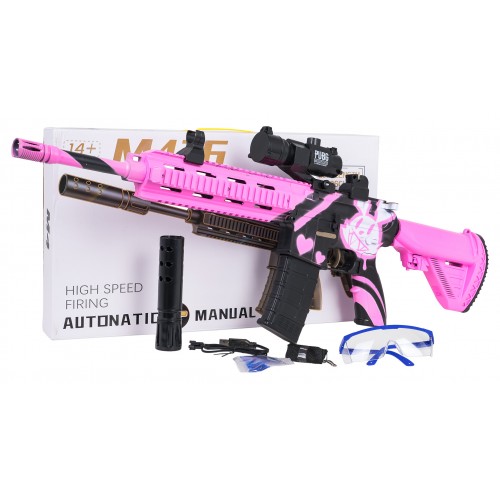 Puška M416 Pink Water Diabolo + příslušenství