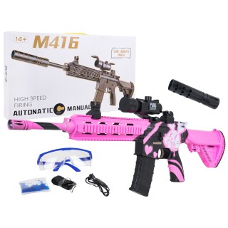 Puška M416 Pink Water Diabolo + příslušenství