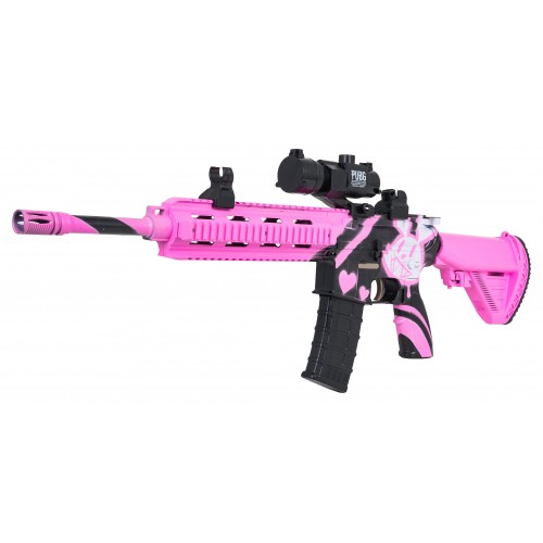 Puška M416 Pink Water Diabolo + příslušenství