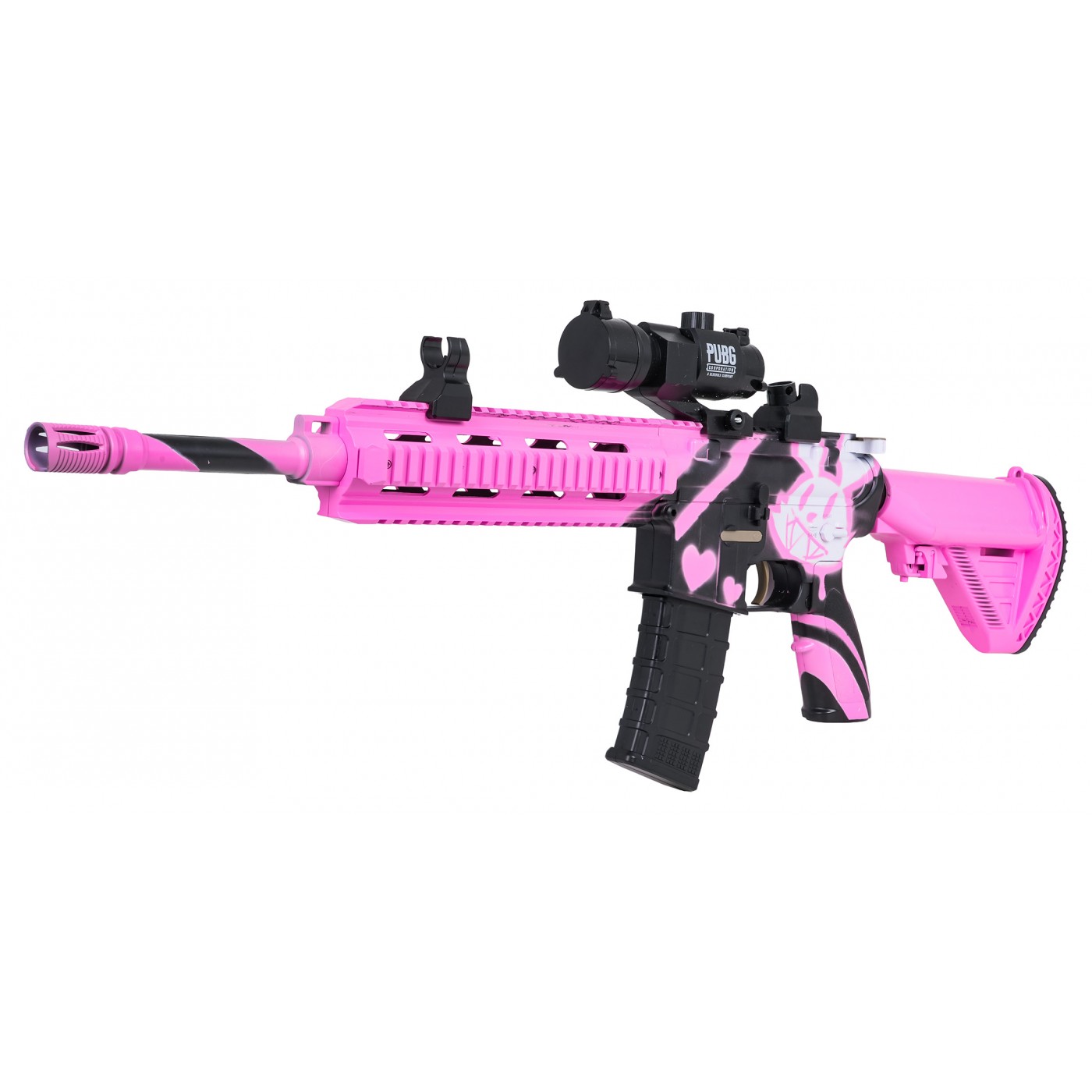 Puška M416 Pink Water Diabolo + příslušenství