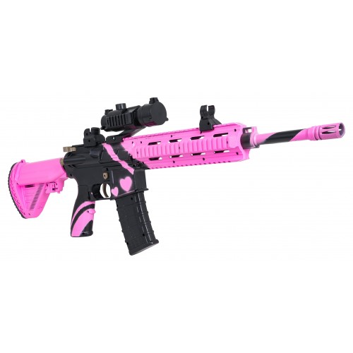 Puška M416 Pink Water Diabolo + příslušenství