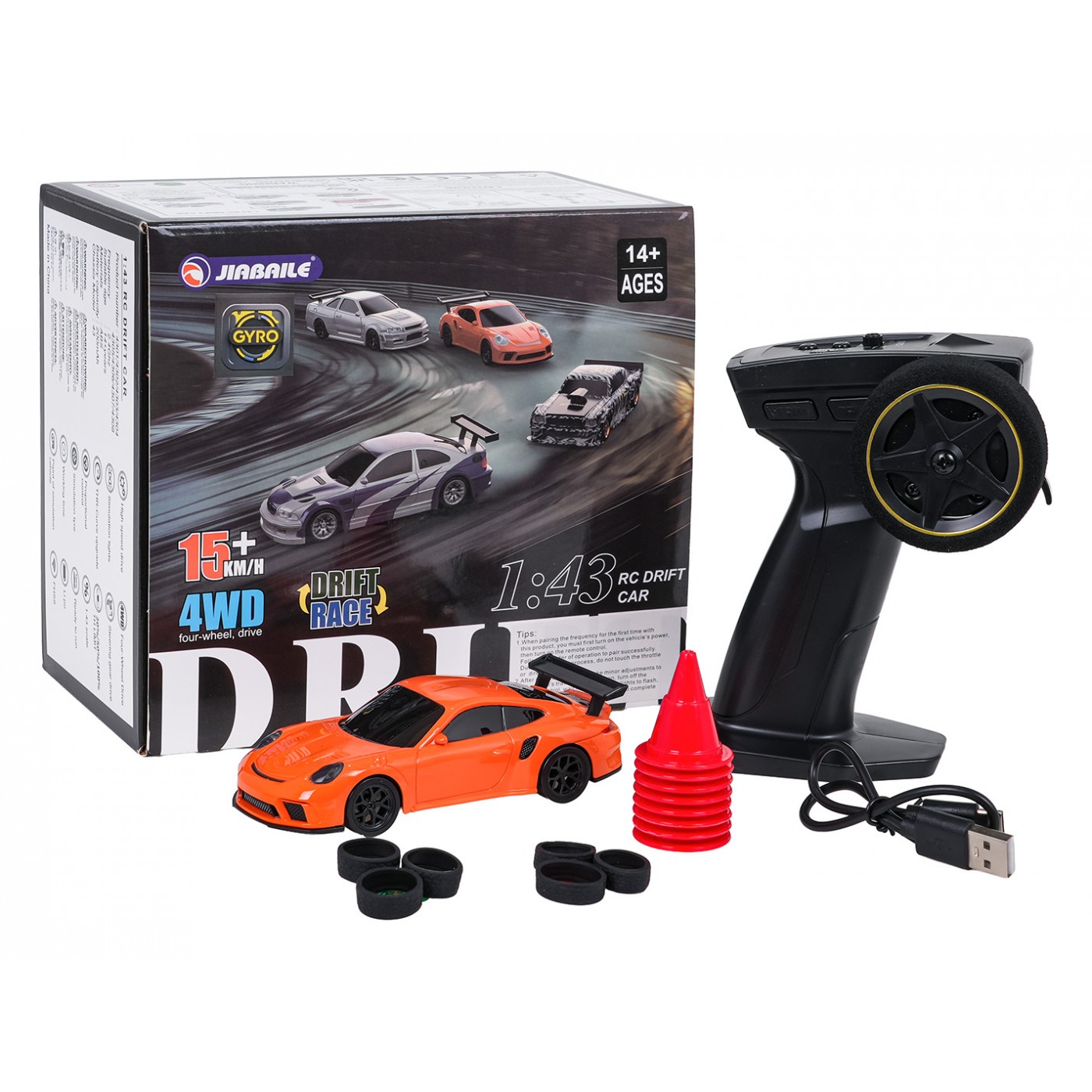 R/C Drift Car 1:43 Oranžové + Příslušenství