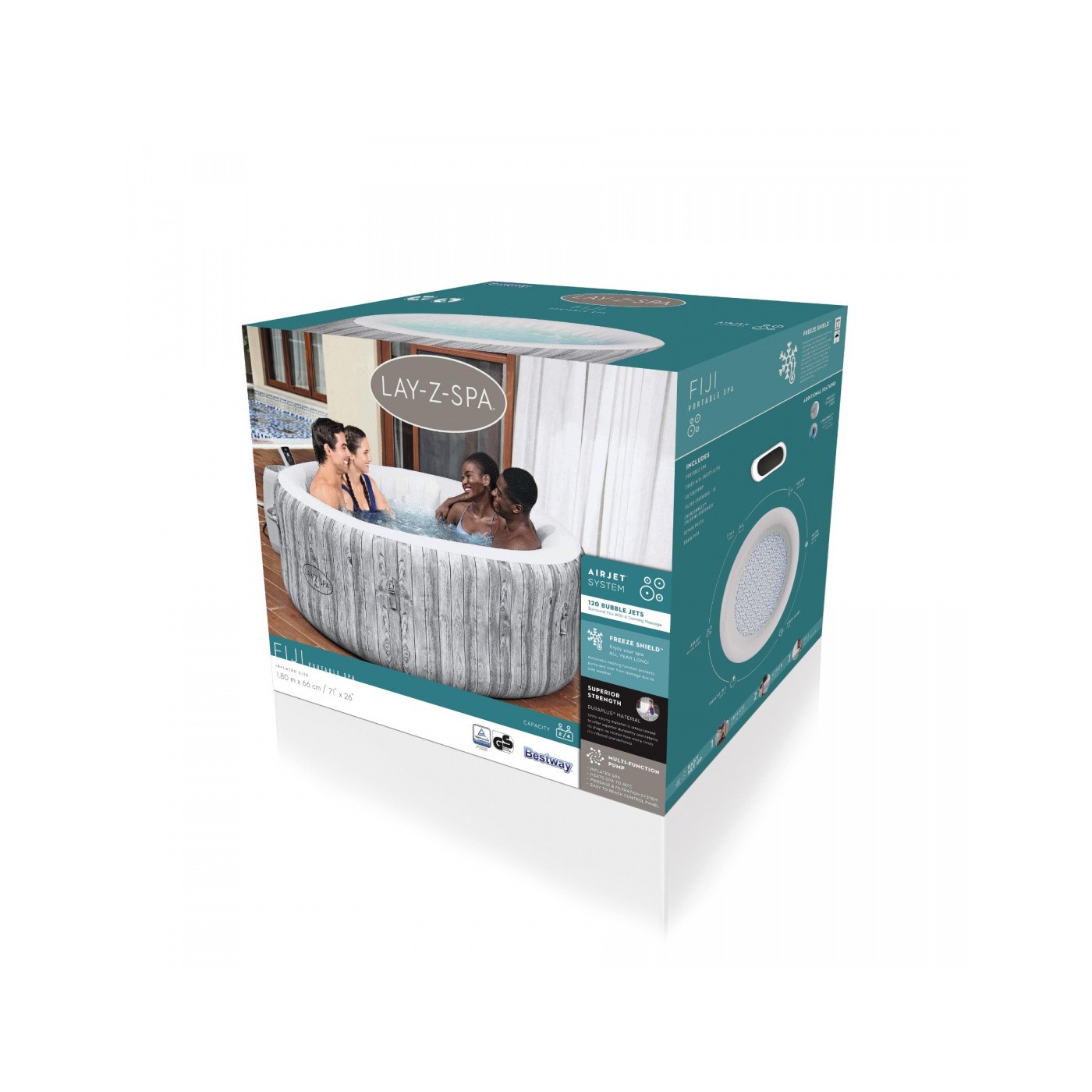 Fidži Lay-Z-Spa Home Spa BESTWAY 4místný filtr čerpadla ChemConnect