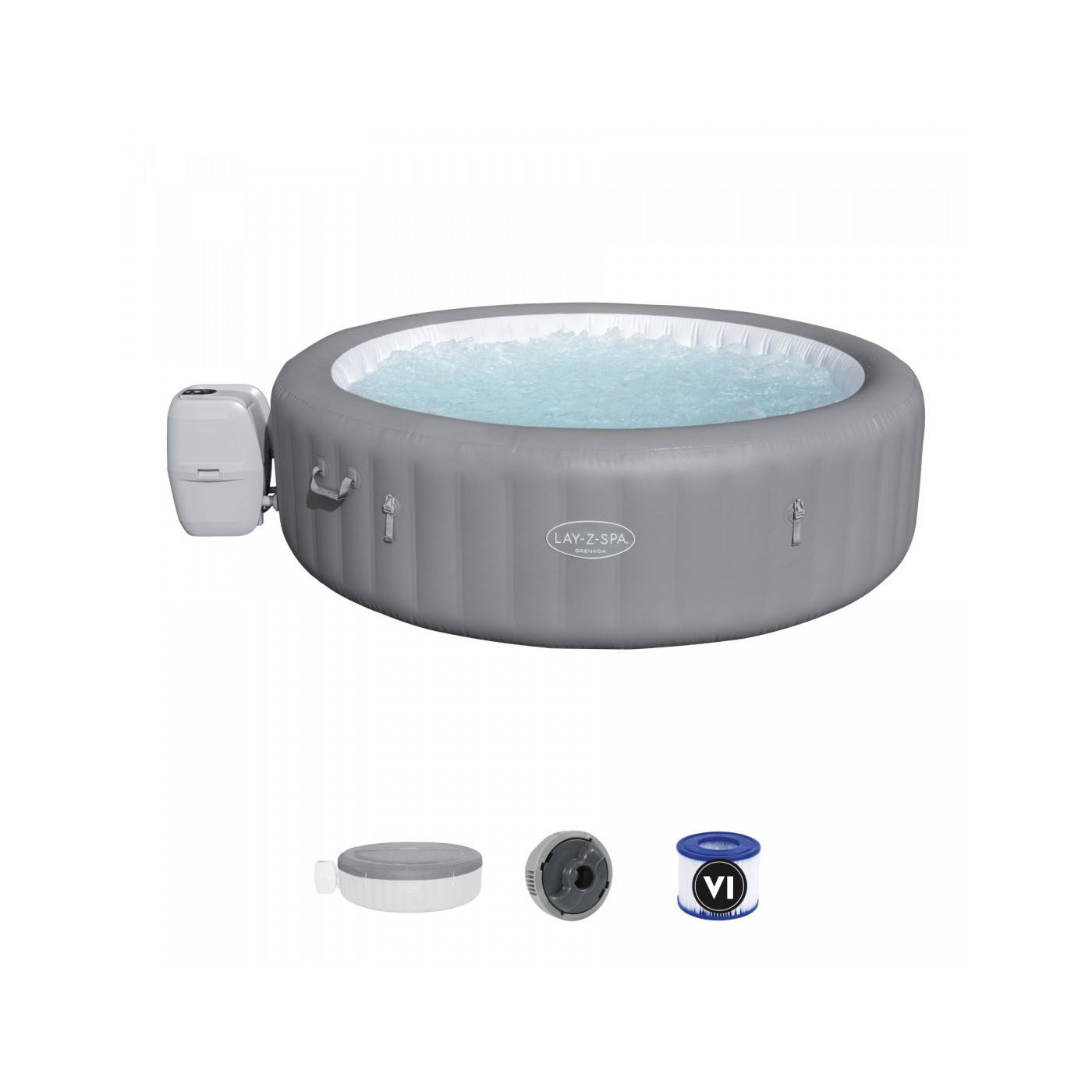 Grenada Lay-Z-Spa AirJet Jacuzzi BESTWAY 8místný krytový filtr čerpadla