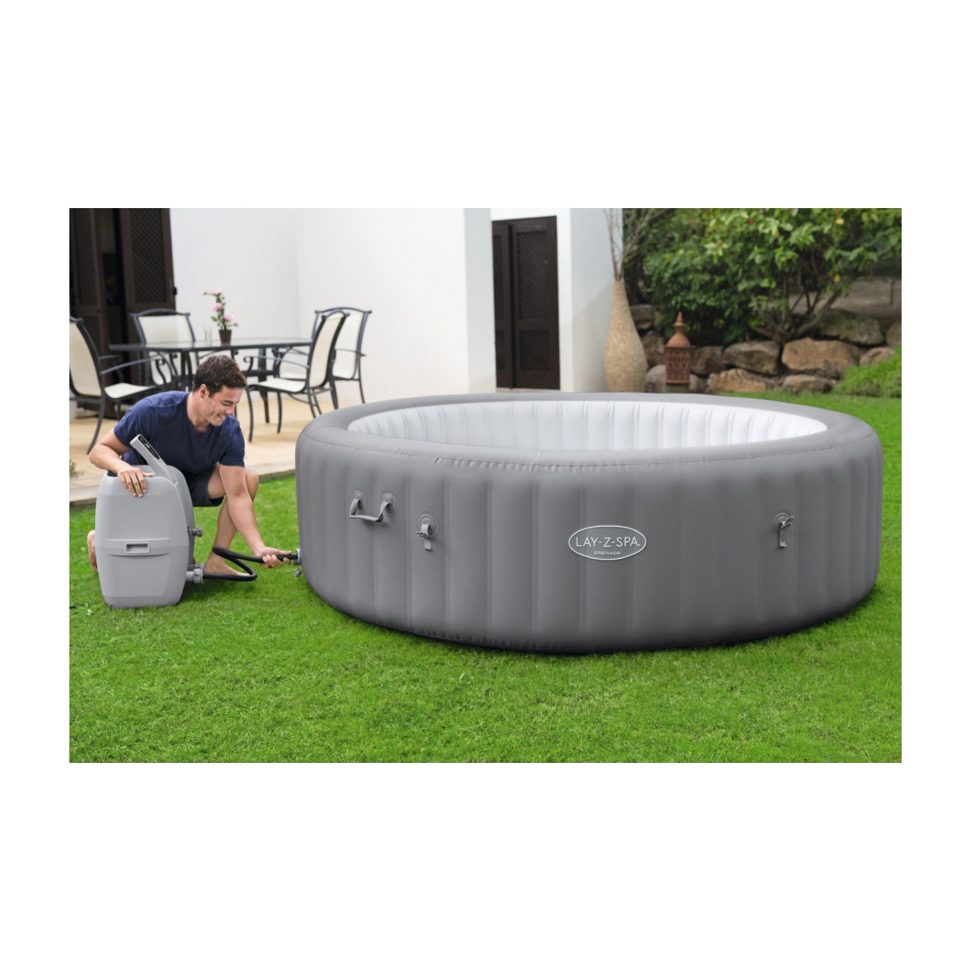 Grenada Lay-Z-Spa AirJet Jacuzzi BESTWAY 8místný krytový filtr čerpadla