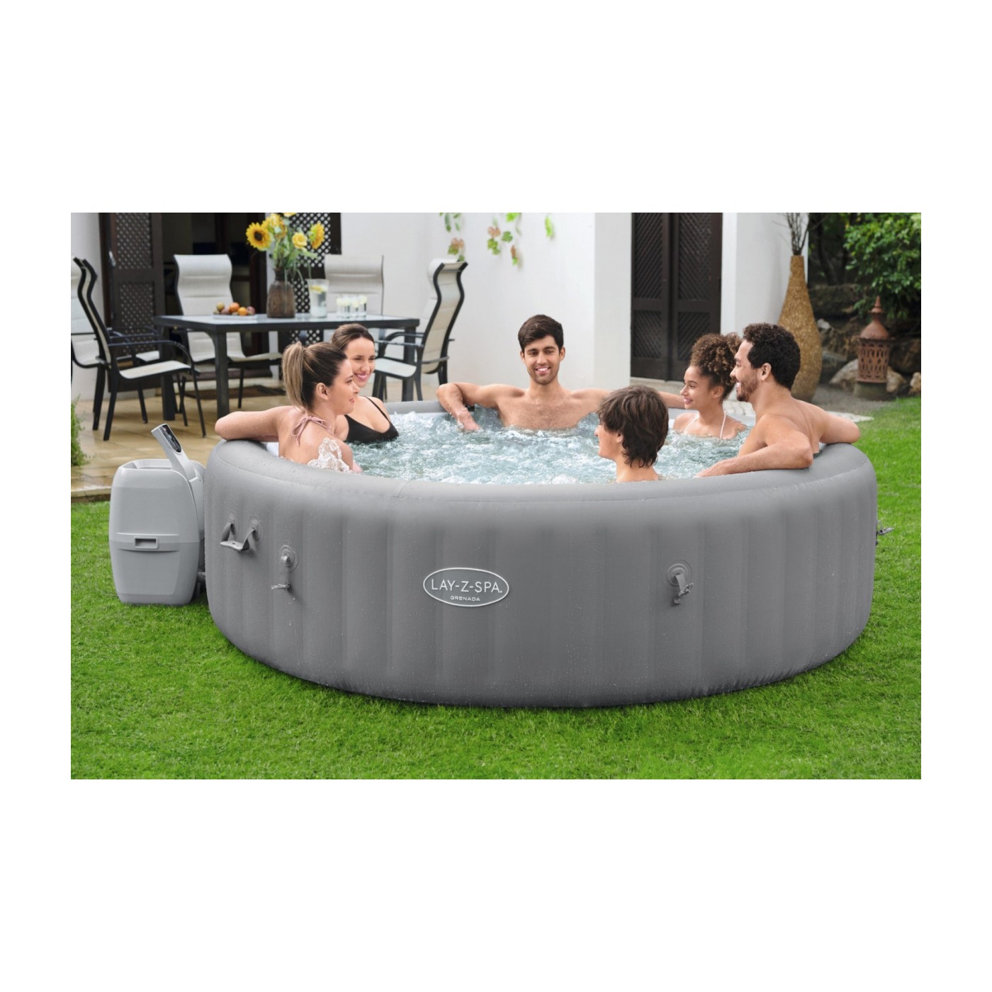 Grenada Lay-Z-Spa AirJet Jacuzzi BESTWAY 8místný krytový filtr čerpadla