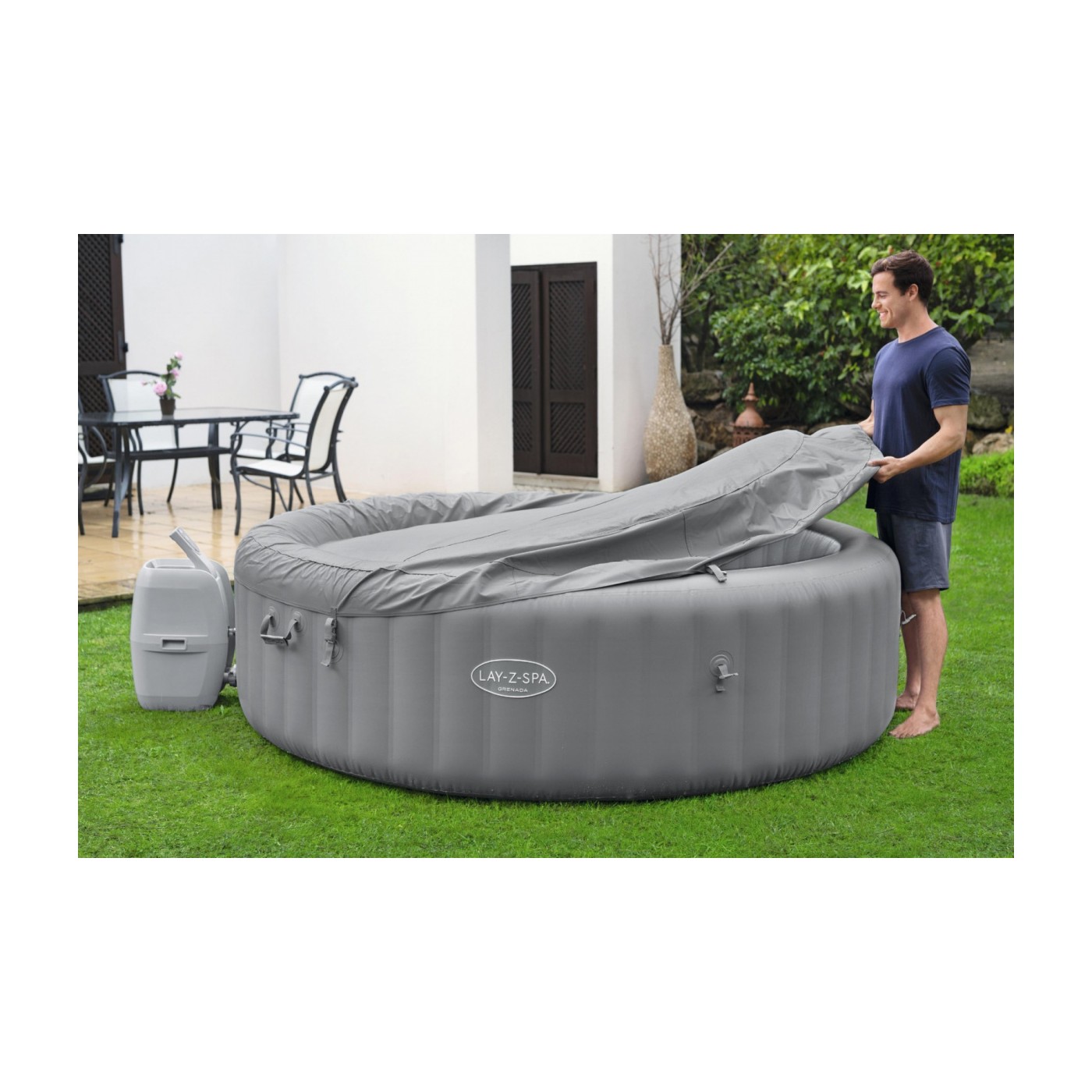 Grenada Lay-Z-Spa AirJet Jacuzzi BESTWAY 8místný krytový filtr čerpadla