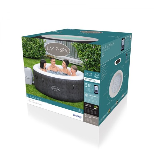 Havana Lay-Z-Spa AirJet Jacuzzi Garden BESTWAY 4místné příslušenství čerpadla