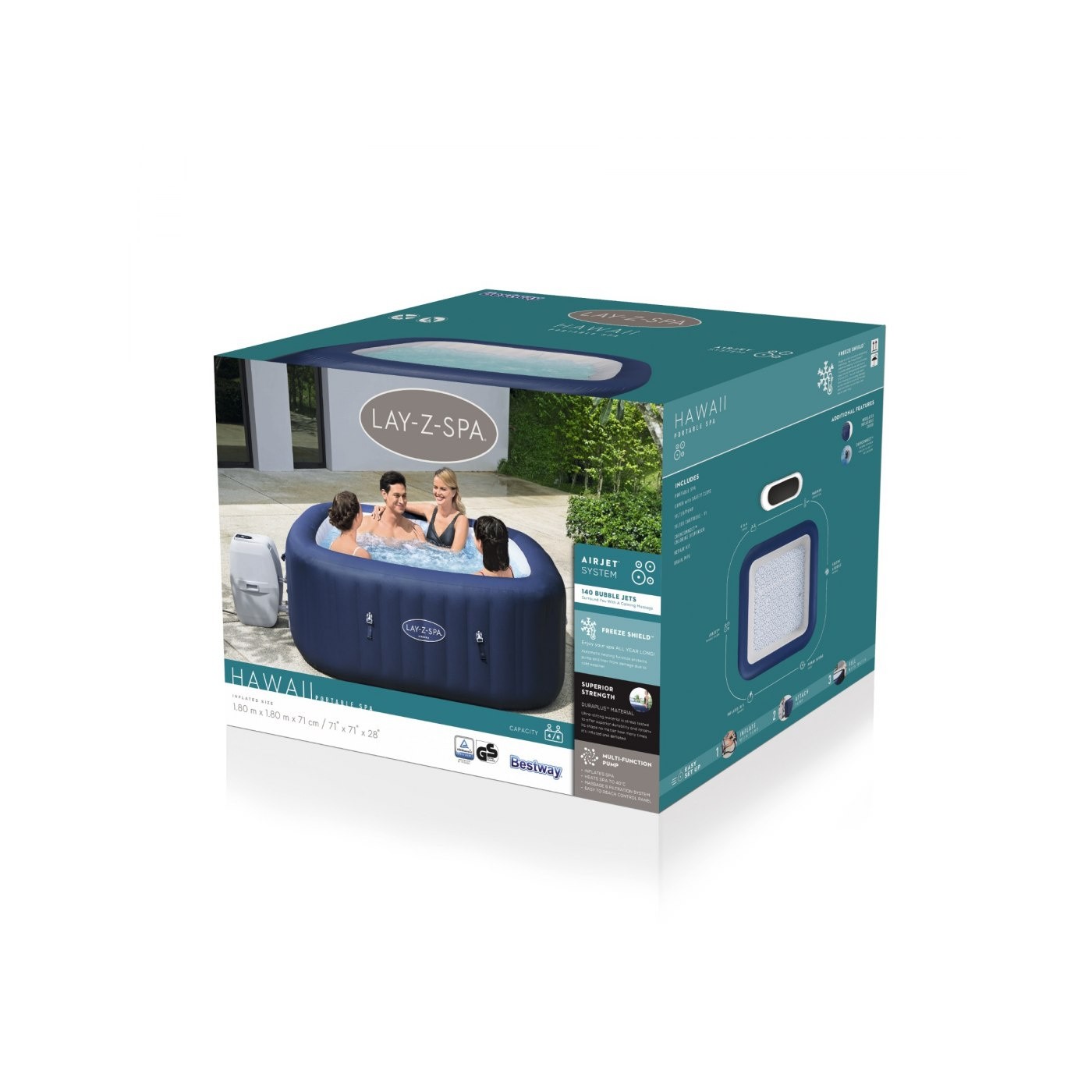 Hawaii Lay-Z-Spa AirJet Spa Garden BESTWAY 6místný kryt filtru ChemConnect