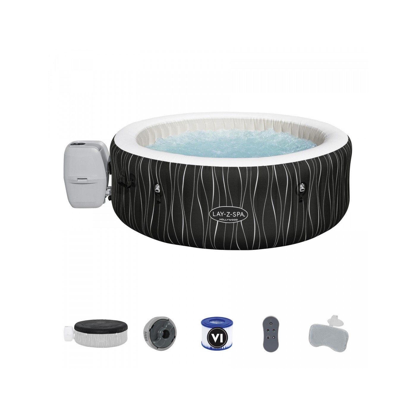 Hollywood Lay-Z-Spa AirJet Home Spa BESTWAY 6místný + LED + 4 polštáře