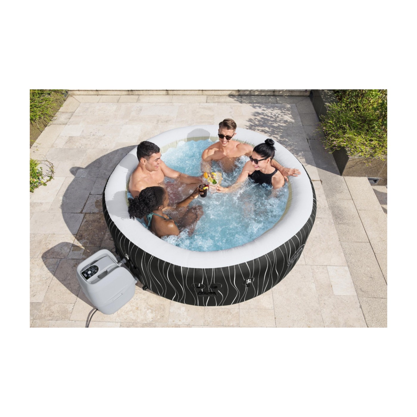 Hollywood Lay-Z-Spa AirJet Home Spa BESTWAY 6místný + LED + 4 polštáře