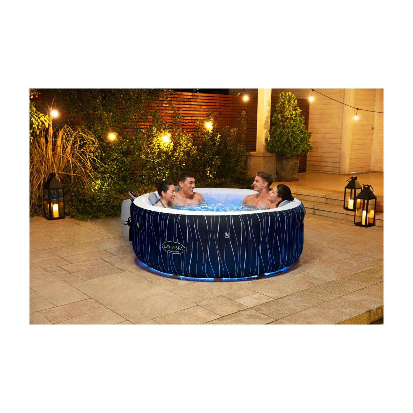 Hollywood Lay-Z-Spa AirJet Home Spa BESTWAY 6místný + LED + 4 polštáře