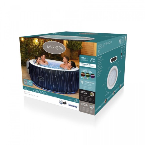 Hollywood Lay-Z-Spa AirJet Home Spa BESTWAY 6místný + LED + 4 polštáře