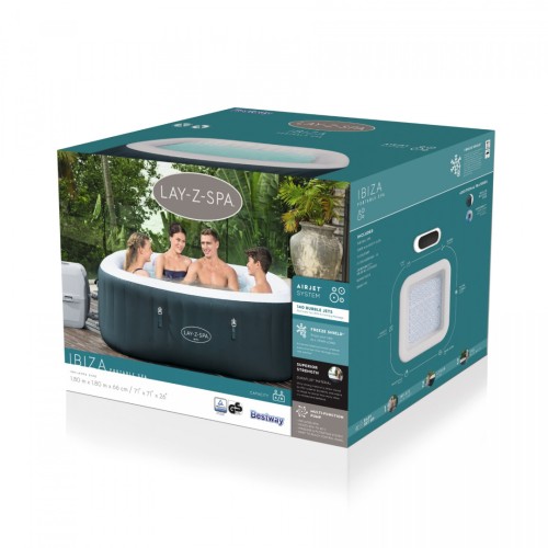 Vířivka Ibiza Lay-Z-Spa pro 6lůžkové pokoje BESTWAY Garden + příslušenství