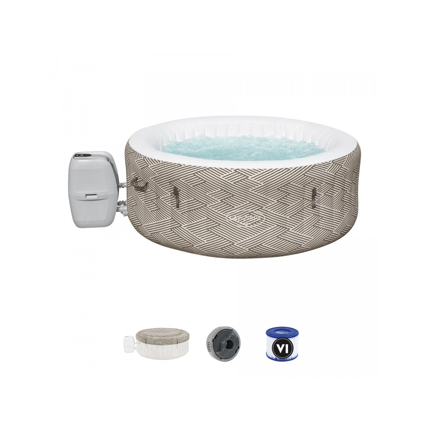 Madrid Lay-Z-Spa Jacuzzi pro zahradu BESTWAY 4-lůžkový + čerpadlo s filtrem + kryt