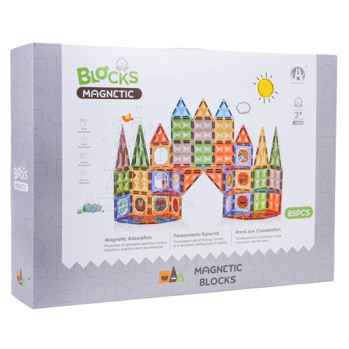Sada 3D magnetických bloků 85 dílů.