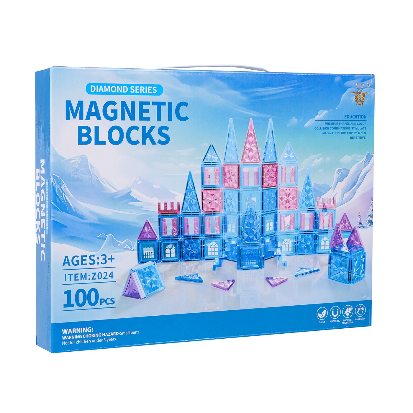 Sada magnetických bloků LED SNOW 100 ks.