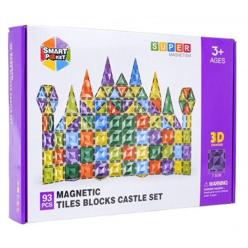 Sada 3D magnetických bloků 93 dílů.