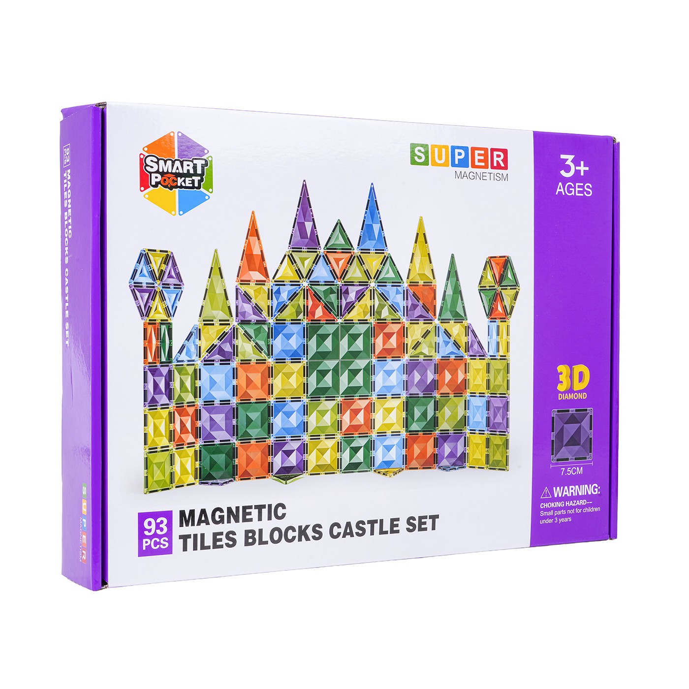 Sada 3D magnetických bloků 93 dílů.