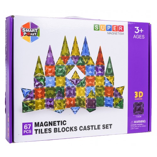 Sada 3D magnetických bloků 67 dílků.