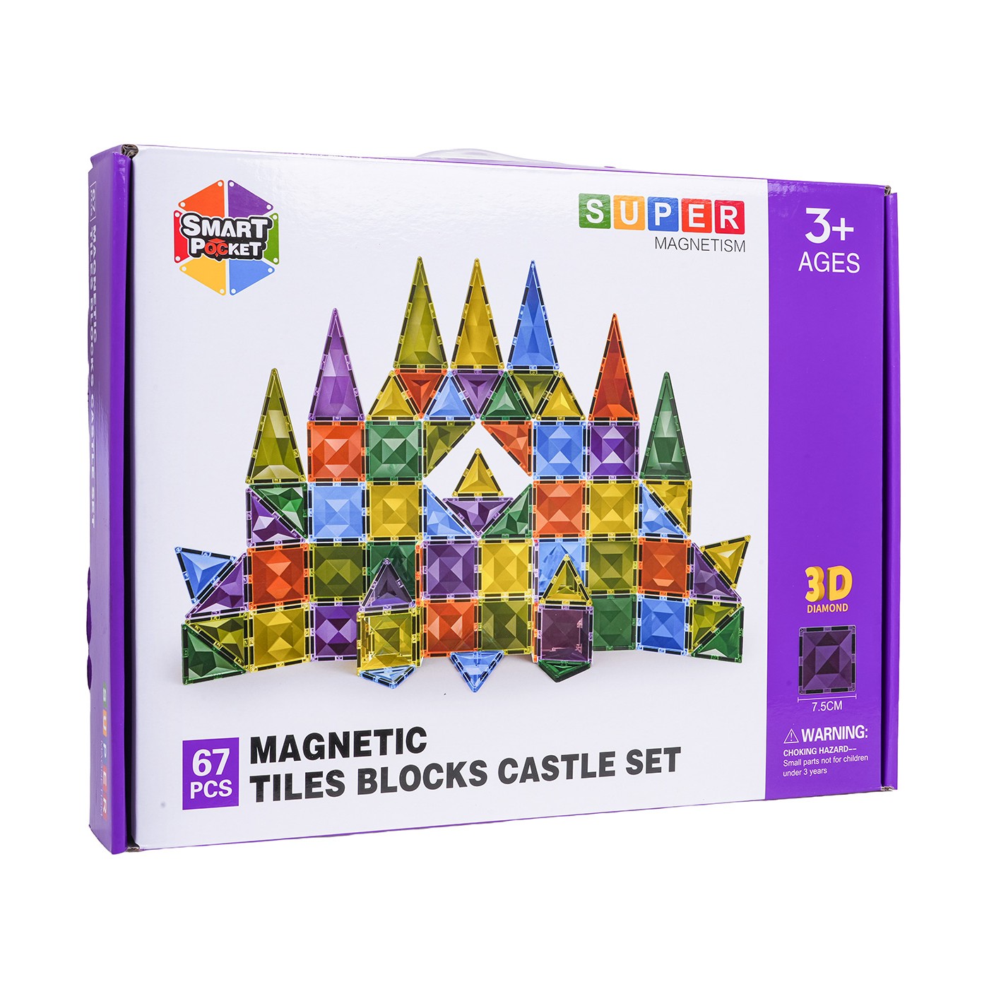 Sada 3D magnetických bloků 67 dílků.
