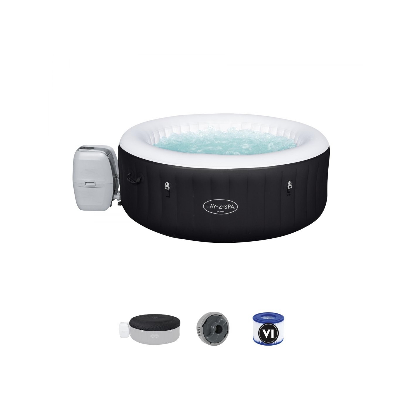 Miami Lay-Z-Spa Nafukovací Spa BESTWAY 4místný panelový filtr čerpadla