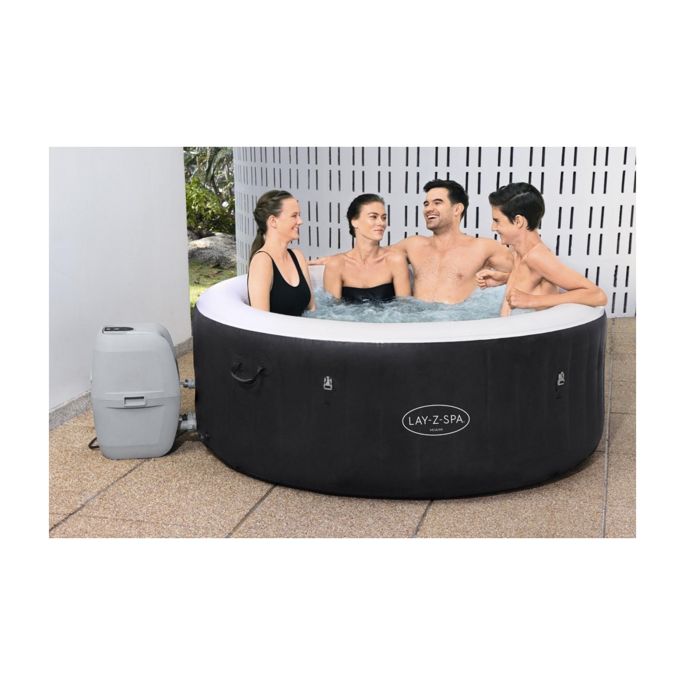Miami Lay-Z-Spa Nafukovací Spa BESTWAY 4místný panelový filtr čerpadla