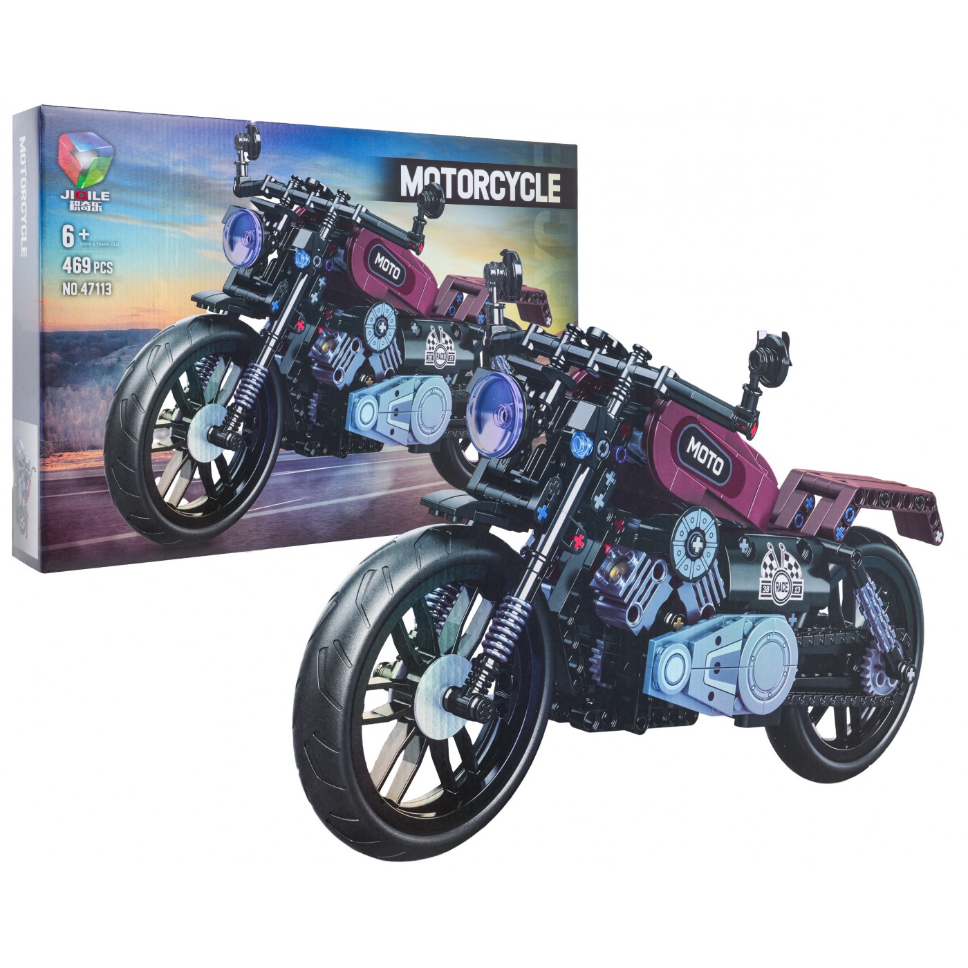 Sada stavebních kostek na motorku 469 ks.