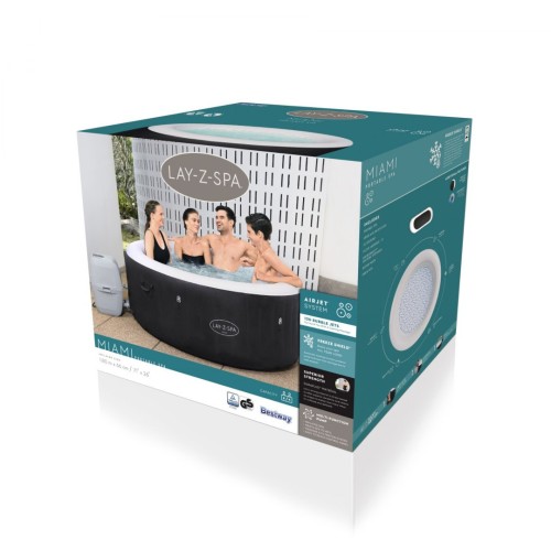 Miami Lay-Z-Spa Nafukovací Spa BESTWAY 4místný panelový filtr čerpadla