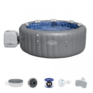 Santorini Lay-Z-Spa HydroJet Pro Garden Jacuzzi BESTWAY 7místné čerpadlo LED 5 polštářů