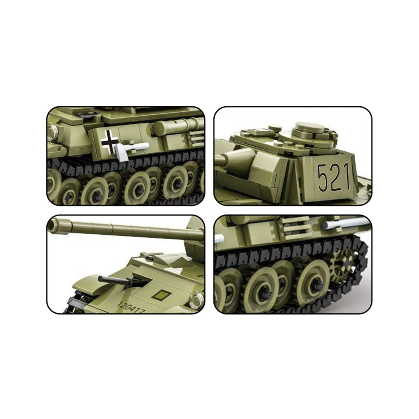Sada stavebních kostek Zelený tank, 638 dílků.
