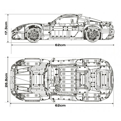 Sada kostek vozidla Maserati modrá 5480 dílků.