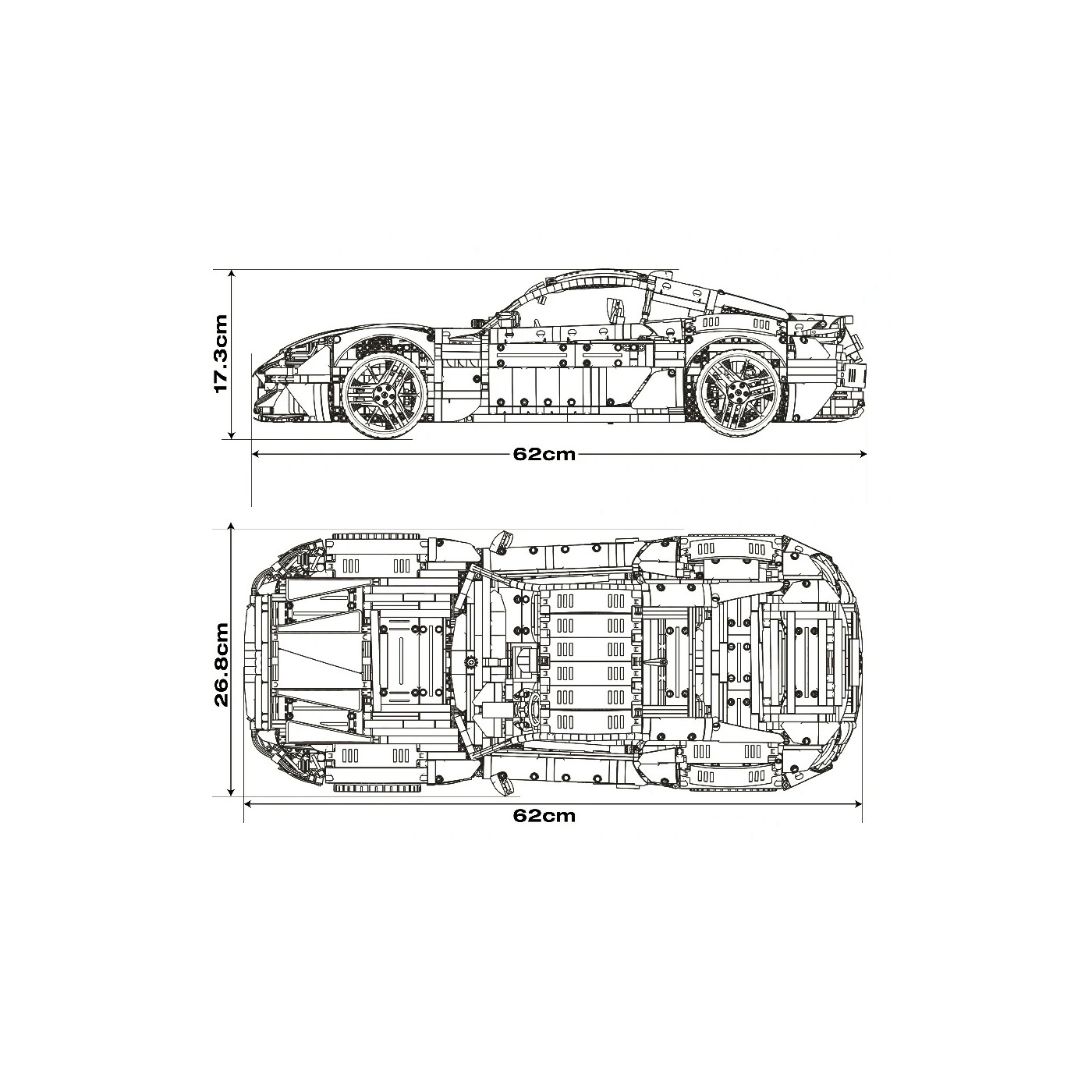 Sada kostek vozidla Maserati modrá 5480 dílků.