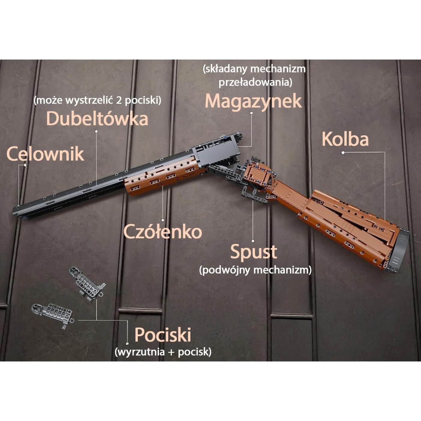 Stavebnice pušky 1054 dílků.
